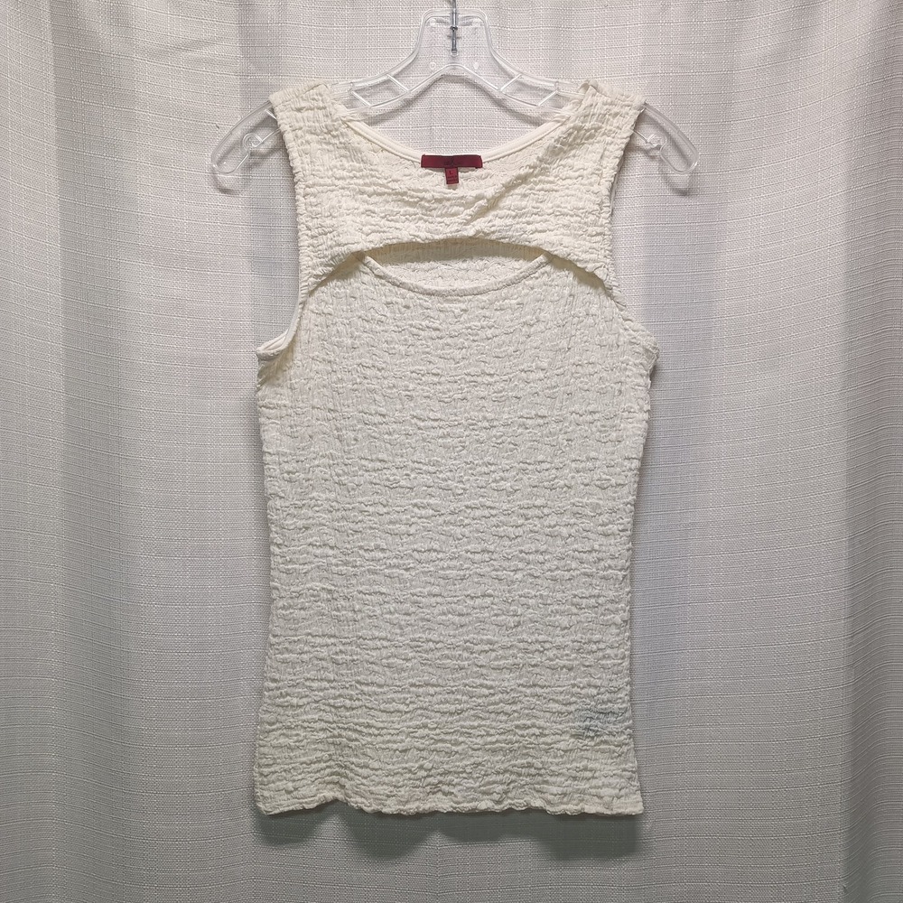 Red‎ by BKE Ivory Tank Top Women's L Keyhole Front Textured Style TK4181